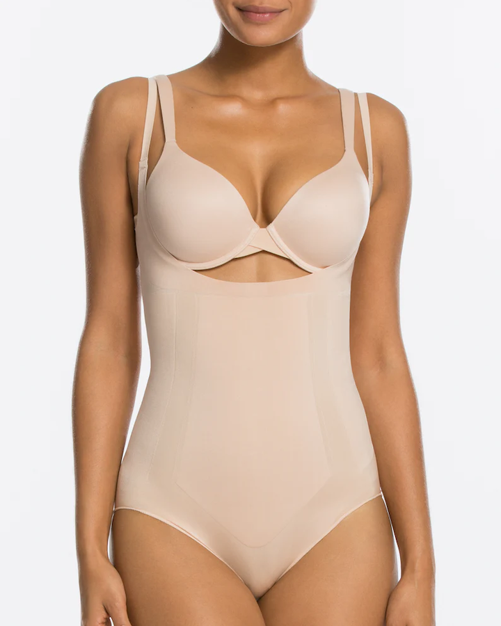 Oncore Open Bust Mid Thigh Bodysuit SPANX | Soft Nude