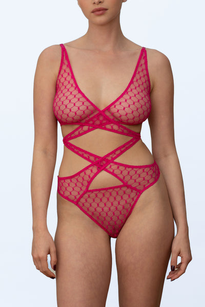 celine mesh bodysuit (PINKS)