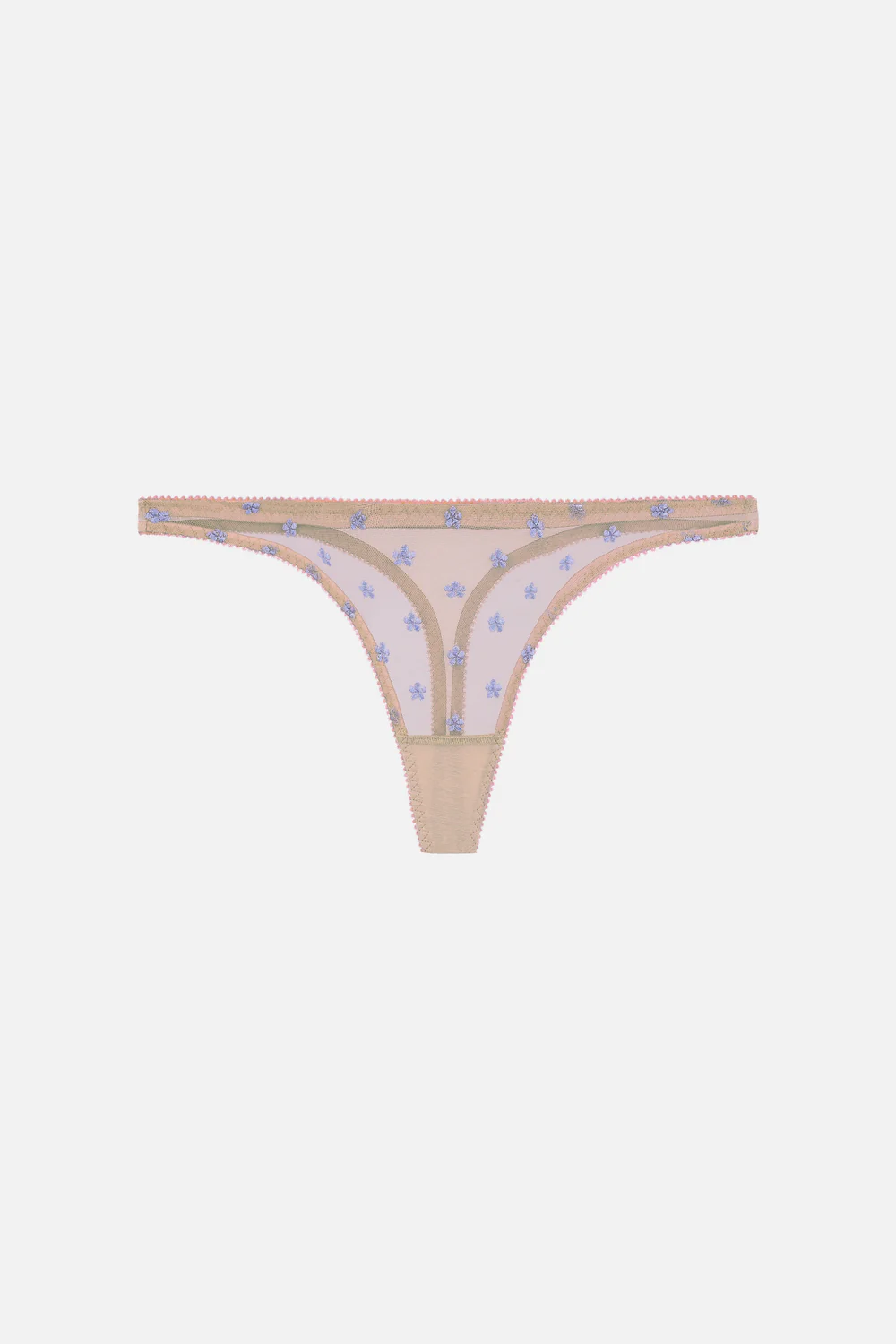 Clover Embroidered Thong