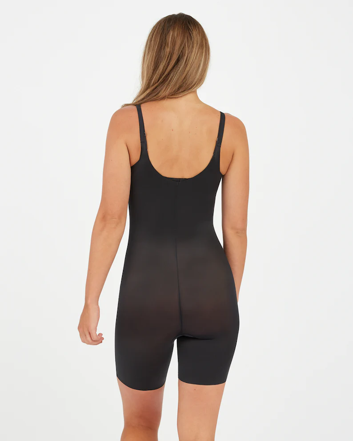 Thinstincts 2.0 Open-Bust Mid-Thigh Bodysuit Very Black